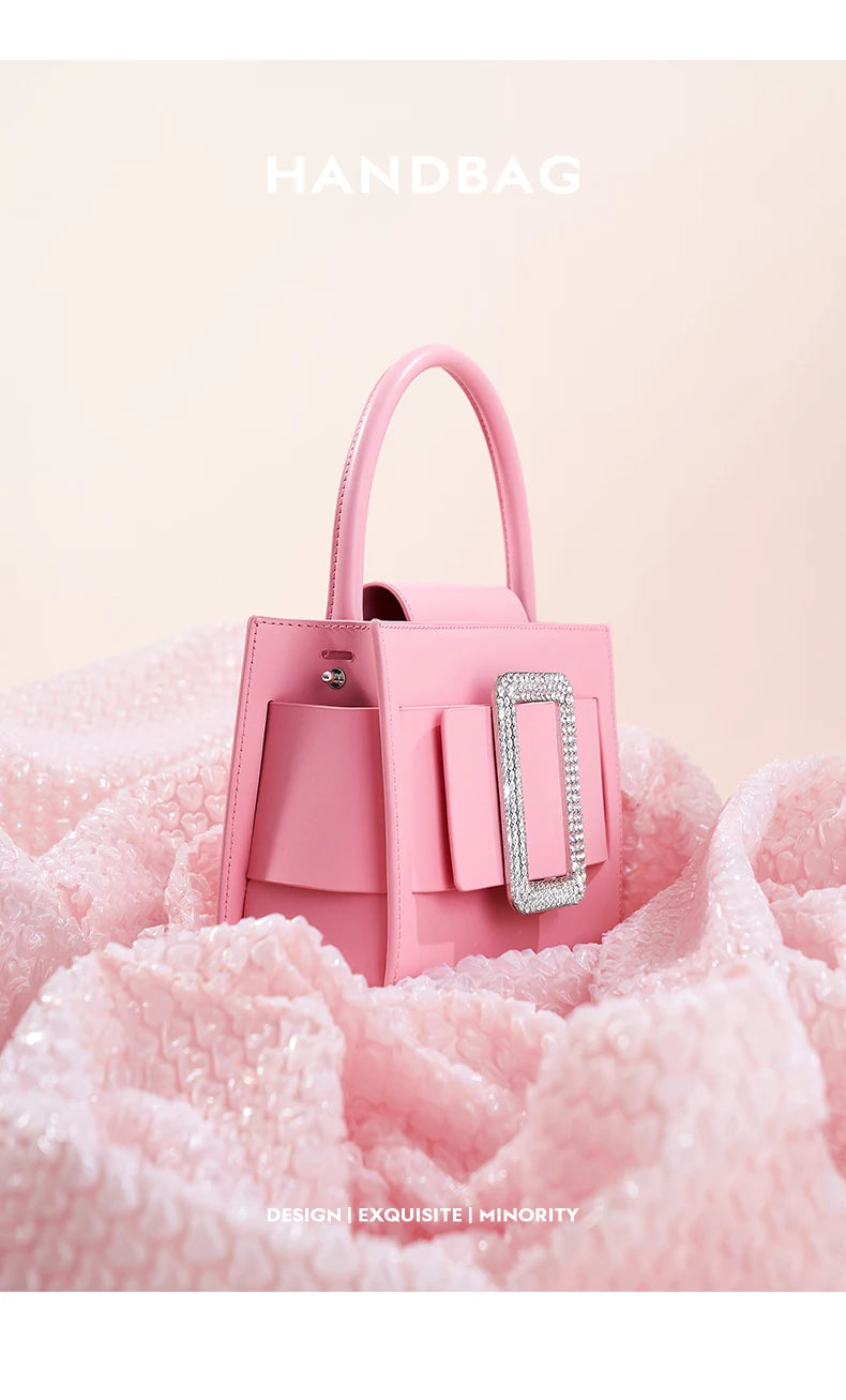 BAFELLI Diamond-Embellished Leather Satchel