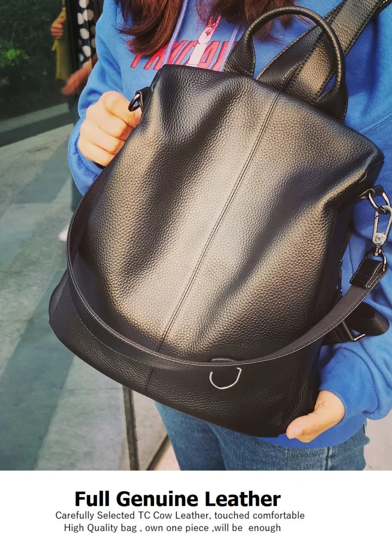 ZOOLER Hot Seller Women Cow Backpack 100% Genuine Leather Backpack Causal School Bags Travel Cowskin Female Backpacks#Z186