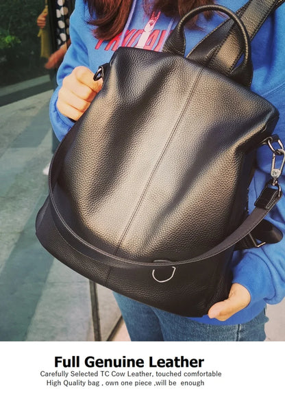 ZOOLER Hot Seller Women Cow Backpack 100% Genuine Leather Backpack Causal School Bags Travel Cowskin Female Backpacks#Z186