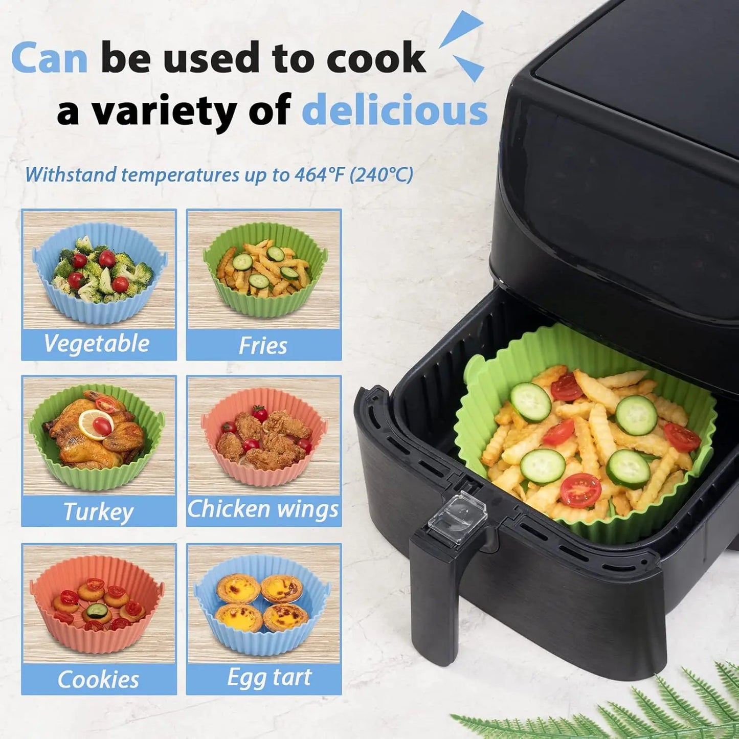 Silicone Round Air Fryer Liner Set