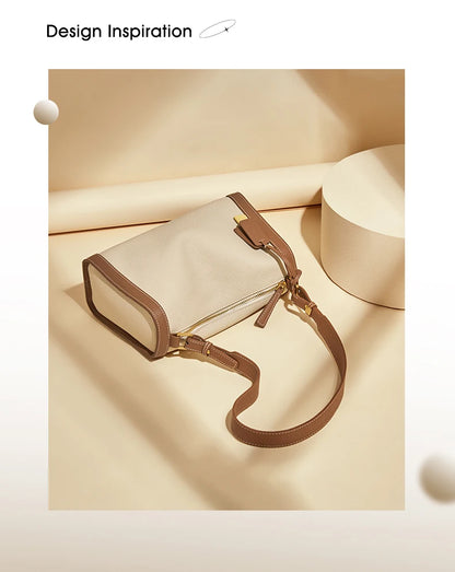 Women's Cowhide Leather Shoulder Bag Vintage Soft Messenger Handbag Fashion Crossbody Bags Female Underarm Bag DF900083S