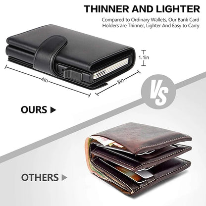 Rfid Genuine Leather Men Wallets Fashion Card Holder Trifold Wallet Money Bags Smart Slim Thin Coin Pocket Wallet Purse