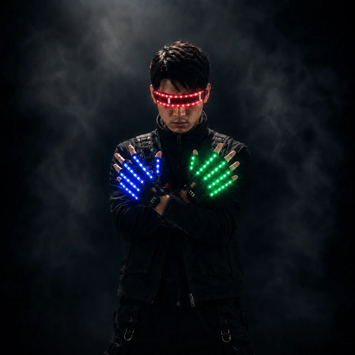 JAEOOGY LED Gloves & Glasses Set | Full-Colour Lights