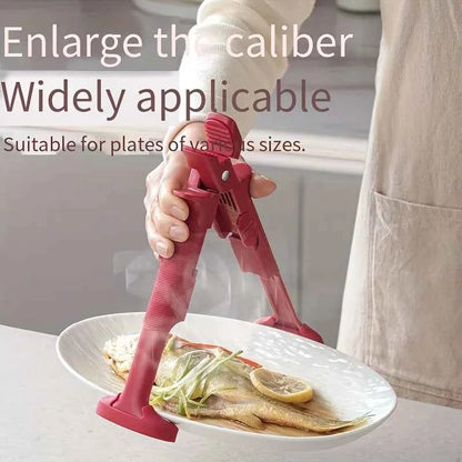 2-in-1 Heat-Resistant Bowl & Plate Lifter Tongs, Non-Slip Kitchen Gripper for Serving Hot Dishes, Anti-Scald