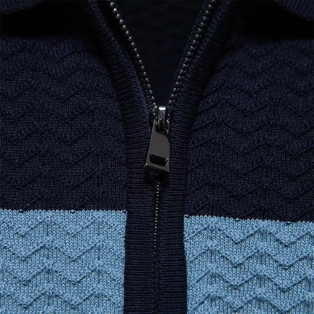 New Summer Textured Ribbed Knit Polo Shirts - ShopHub