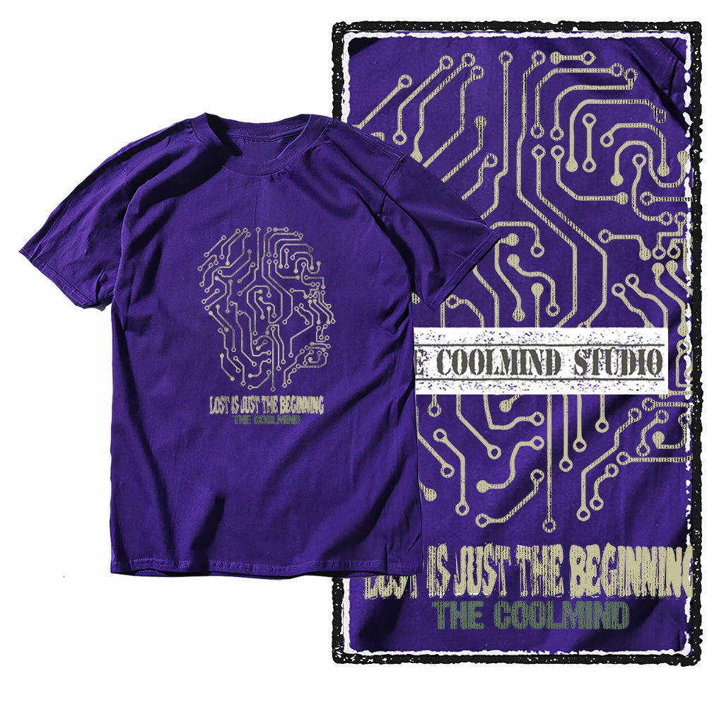 COOLMIND Unisex Circuit Mindset Graphic Cotton T-Shirt | Streetwear