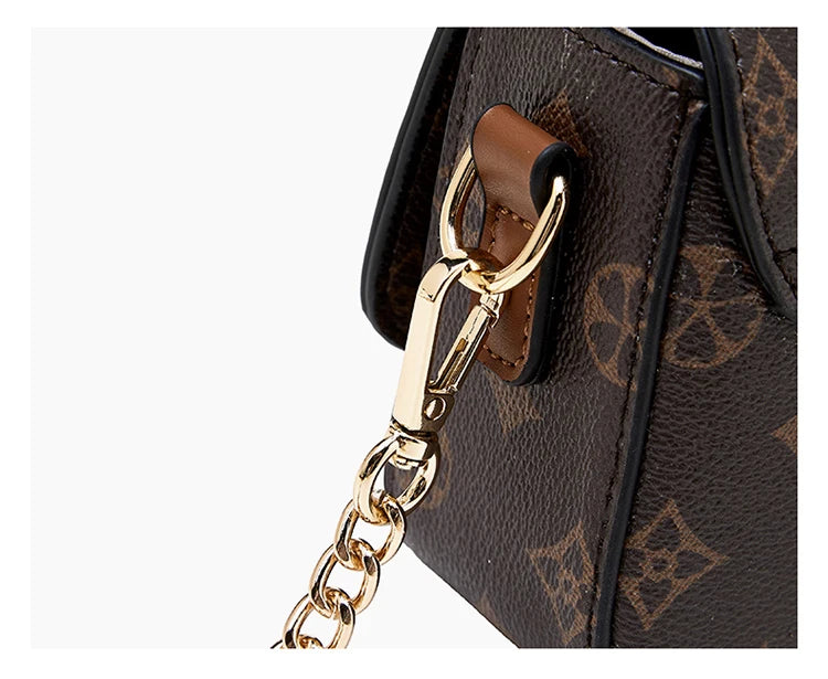 FOXER Vintage Monogram Chain Crossbody Bag
