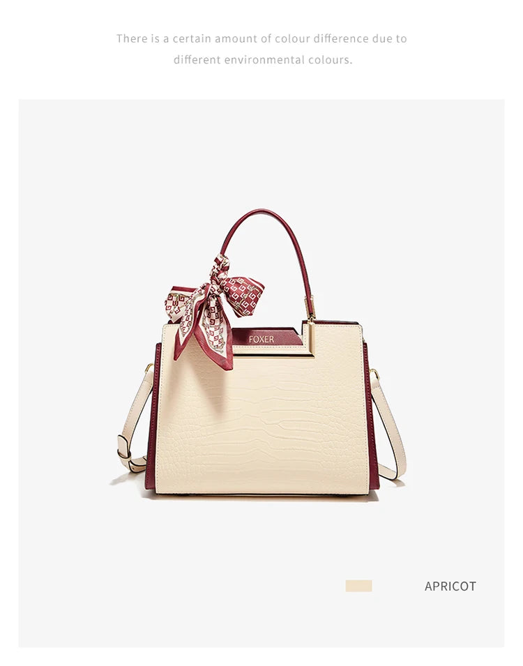 FOXER Luxury Leather Handbag — Premium Cowhide Craftsmanship