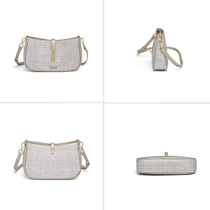 FOXER Cowhide Leather Women Baguette Shoulder Bag Light Luxury Ladies Crossbody Bag Fashion Sling Purse for Daily Dating Use