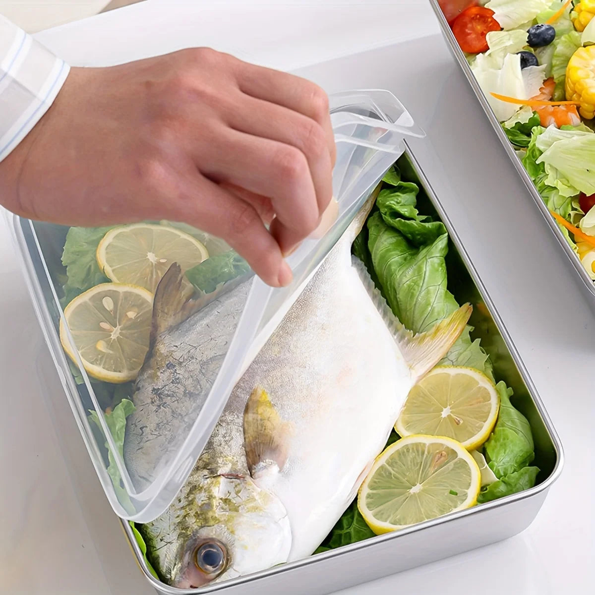 3-Piece Stainless Steel Food Storage Containers Set