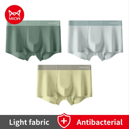 MiiOW Silkly Cool Men Underwear - 3Pcs Antibacterial Crotch Boxer Briefs