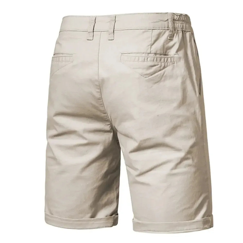 AIOPESON Men's 100% Cotton Solid Shorts - ShopHub