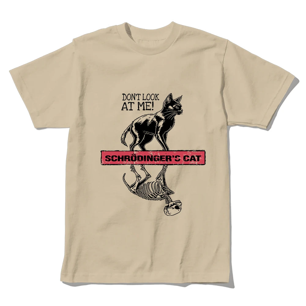 COOLMIND Schrödinger's Cat Graphic Cotton T-Shirt