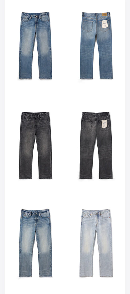 SIMWOOD 2026 Autumn New Loose Relax 13.5oz Heavyweight Washed Vintage Jeans Men Denim Pants Retro  Streetwear