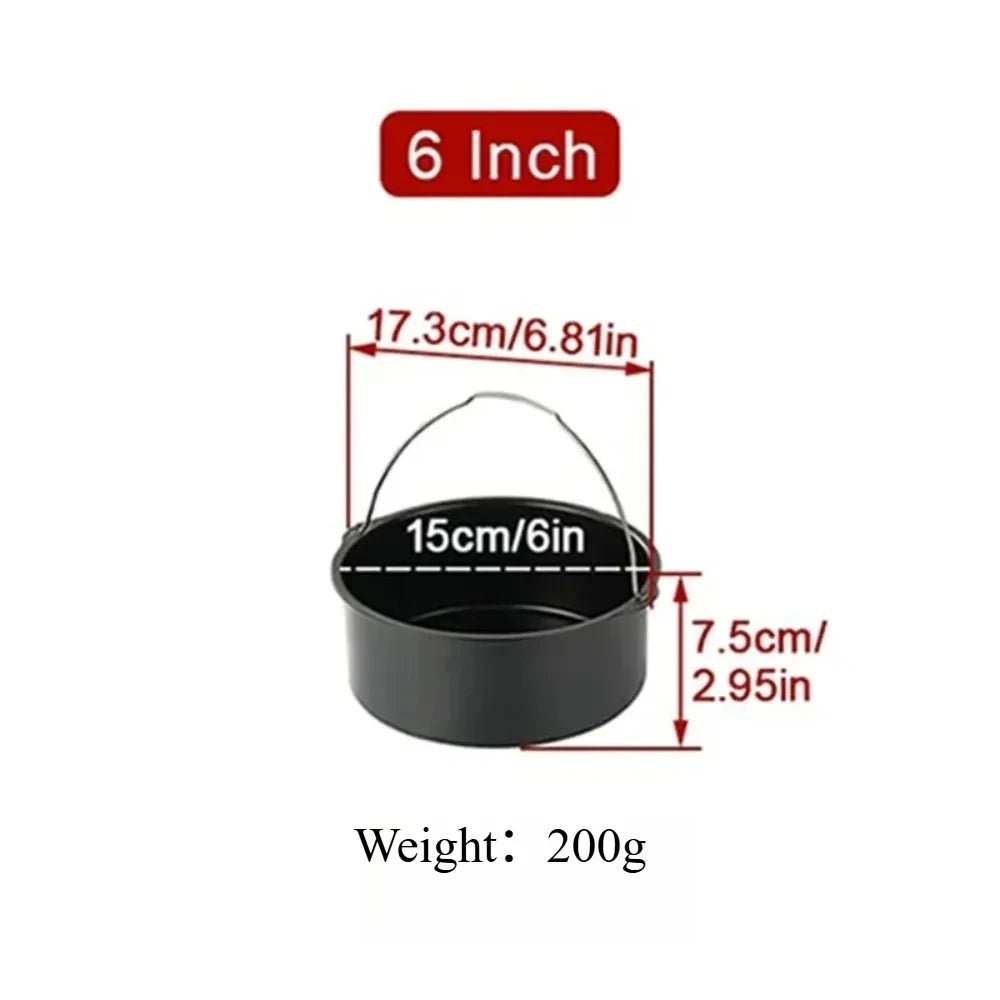 1pc Round Non-Stick Cake Mold 6/7/8 Inch, for Air Fryer