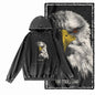COOLMIND G25 Vintage Print Acid-Washed Black Hoodie