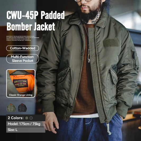 MADEN Padded Bomber Jacket | Army Green or Black