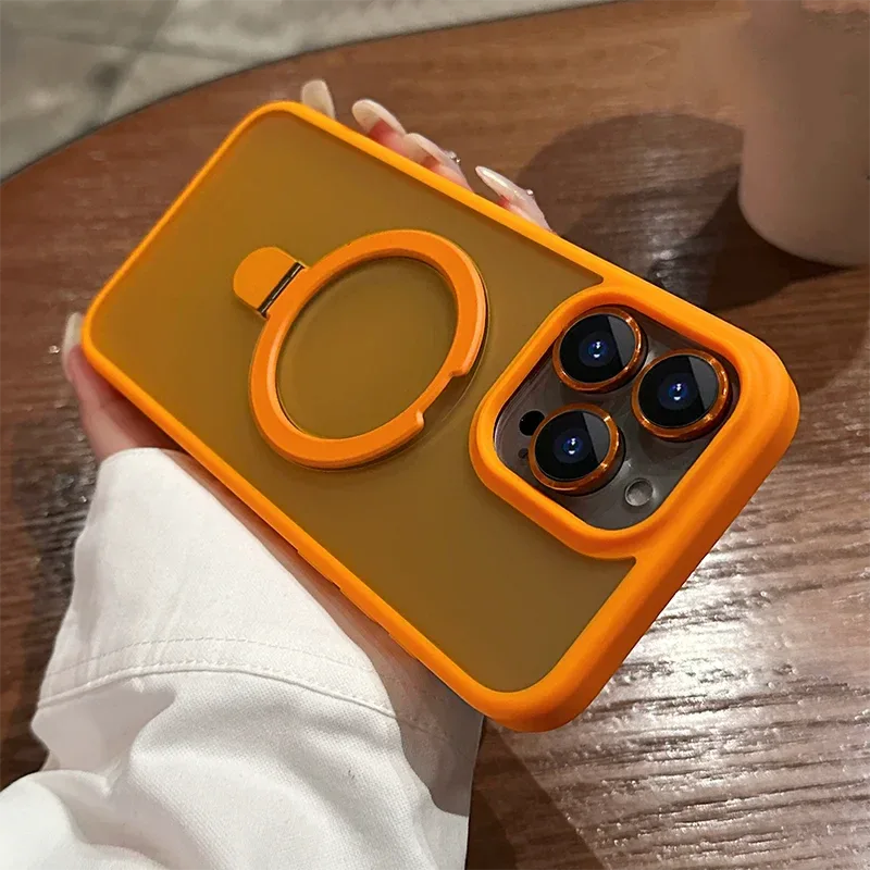 QIXTWO Luxury Metal Holder Magnetic Wireless Charge Phone Case - ShopHub