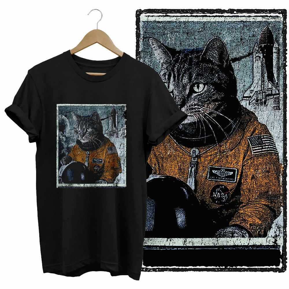 COOLMIND Black Cat Graphic Cotton T-Shirt | Women's Design Collection