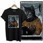 COOLMIND Black Cat Graphic Cotton T-Shirt | Women's Design Collection