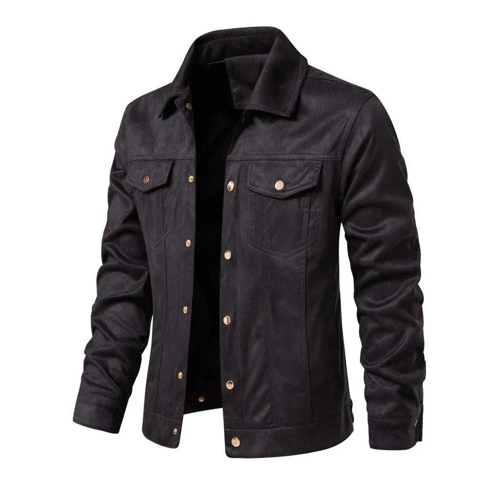 AIOPESON Autumn Winter Suede Leather Jackets - ShopHub