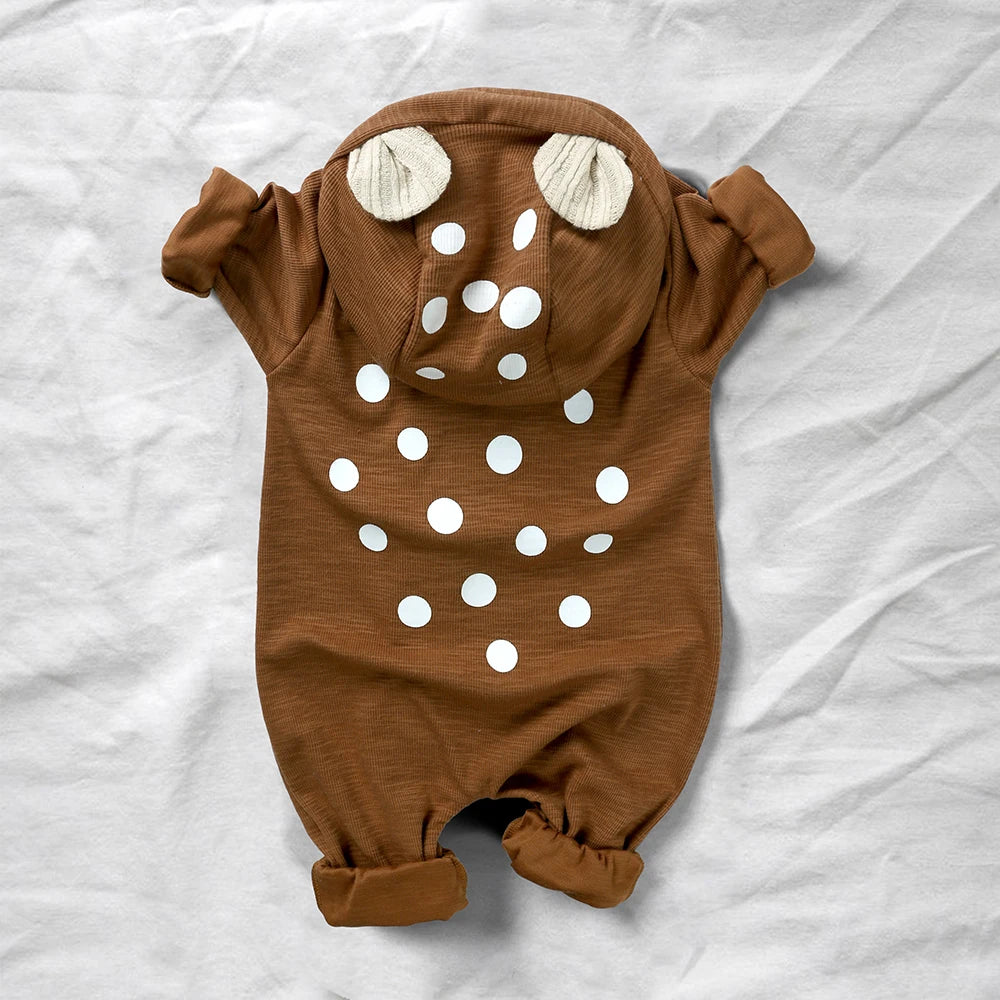 Kids Tales Little Wanderer Cotton-Blend Hooded Baby Romper