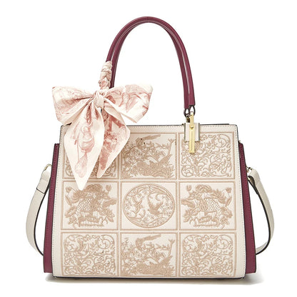 FOXER Split Leather Large Tote Handbag