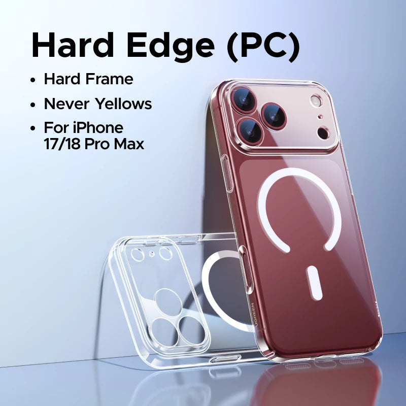 UGREEN Never Yellow PC Magnetic Case for iPhone 18 17 Pro 18Pro Max Shockproof Anti-Yellowing Clear Hard Cover for MagSafe Cases