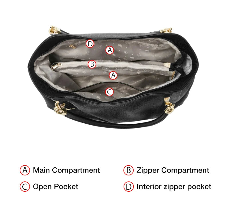 FOXER Women's Shoulder Bag — Genuine Leather Elegance for Every Day
