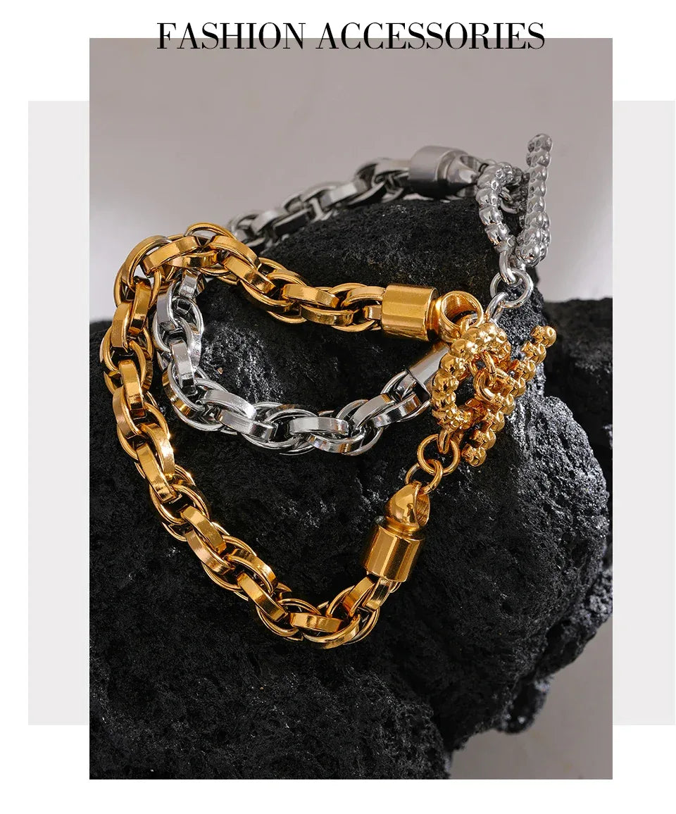 Stainless Steel Thicker Link Chain Bracelet - ShopHub
