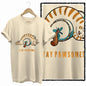 COOLMIND Beige Cat Graphic T-Shirt | Women's Relaxed Fit