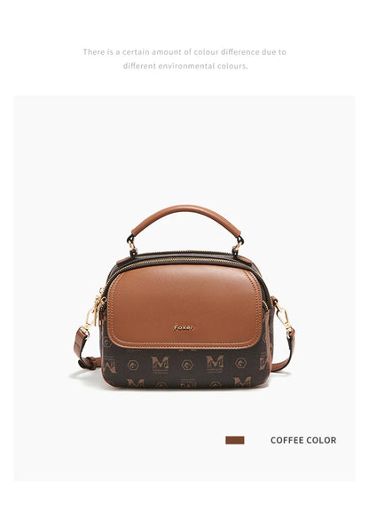 FOXER Lady's Shoulder Bag PVC Leather Casual Handbag Vintage Female Crossbody Bag Fashion Commute Boston Bag