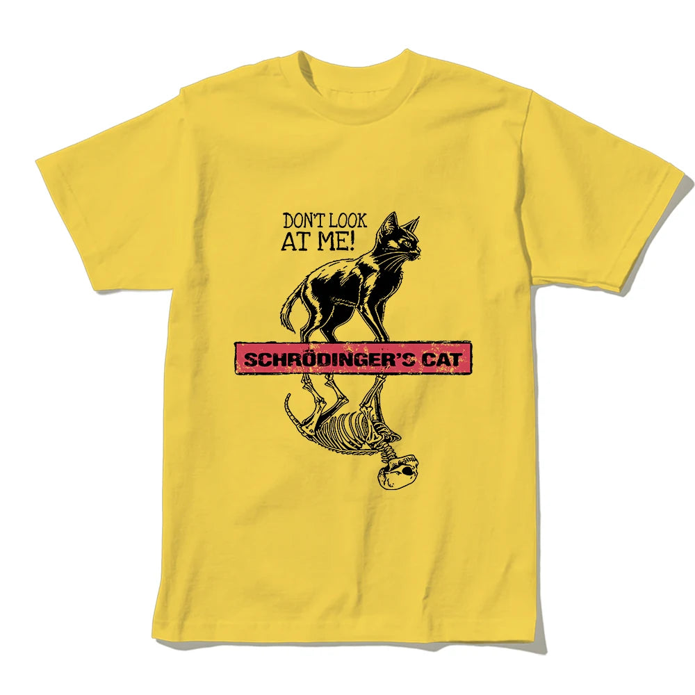 COOLMIND Schrödinger's Cat Graphic Cotton T-Shirt