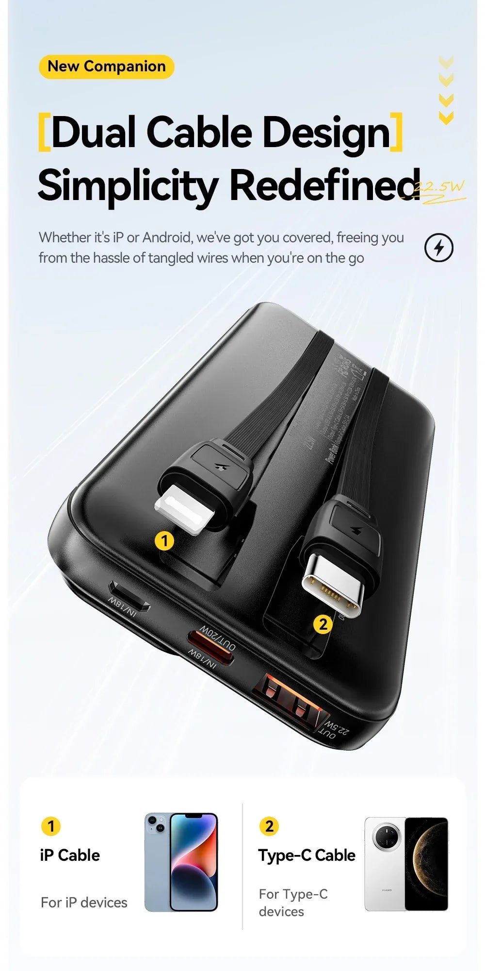 Essager Dual Cable Power Bank - ShopHub