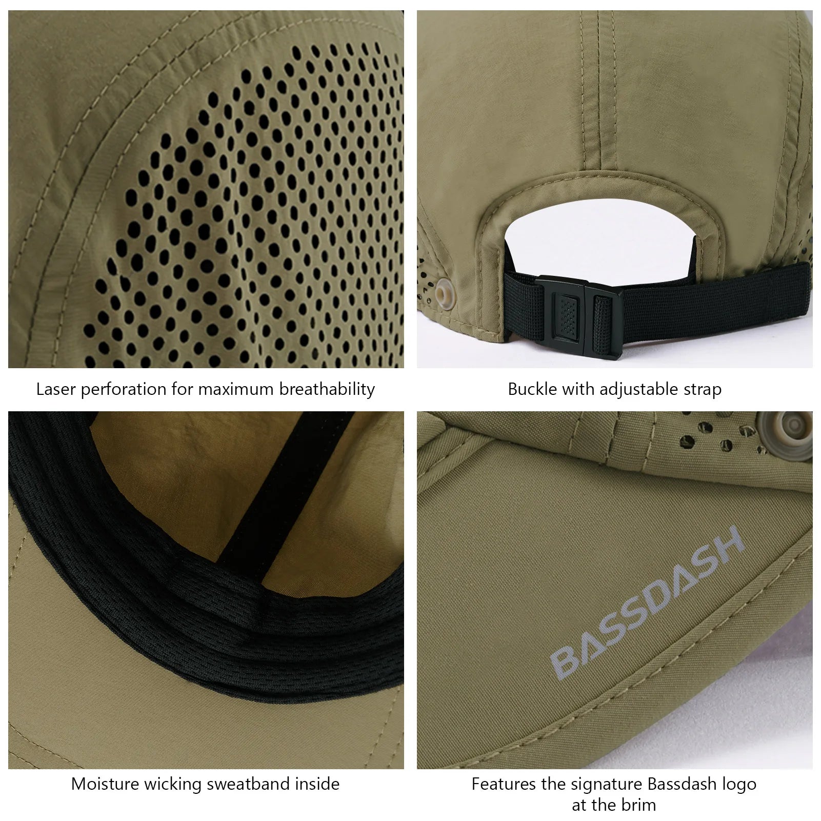 BASSDASH UPF 50+ Foldable Fishing Hat