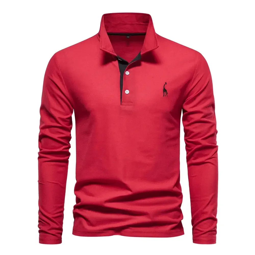 AIOPESON Men's Deer Embroidery Polo Shirts - ShopHub