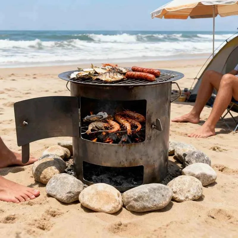 Portable Outdoor Fire Pit Stove, Kitchen Tools, Kitchen Items & Accessories, for Heating, BBQ, Picnic, Camping, Non-food Contact