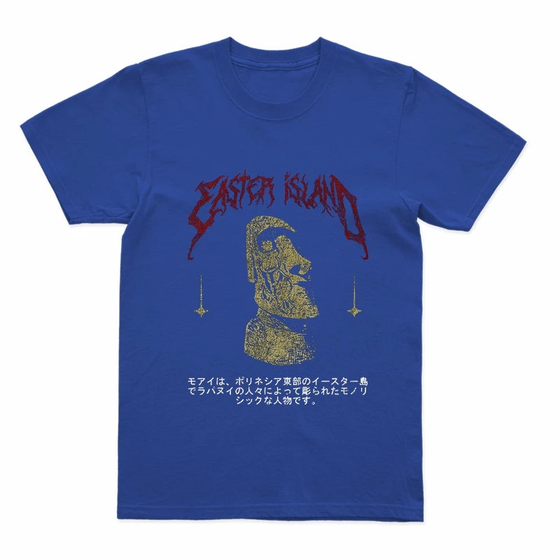 COOLMIND Easter Island Statue Graphic Cotton T-Shirt