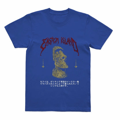 COOLMIND Easter Island Statue Graphic Cotton T-Shirt