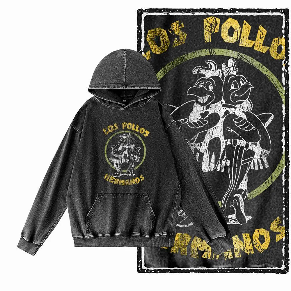 Heisenberg Graphic Acid-Washed Black Hoodie