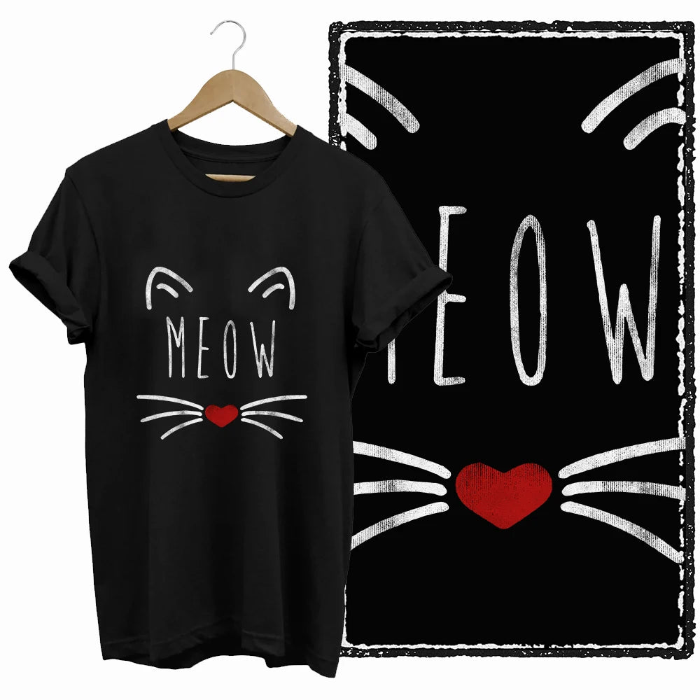COOLMIND Black Cat Graphic T-Shirt | Women's 50-Design