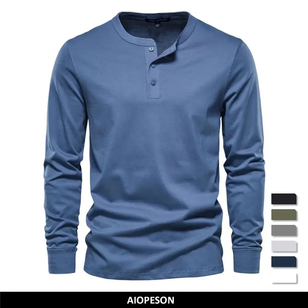 AIOPESON Henley Collar Shirts - ShopHub