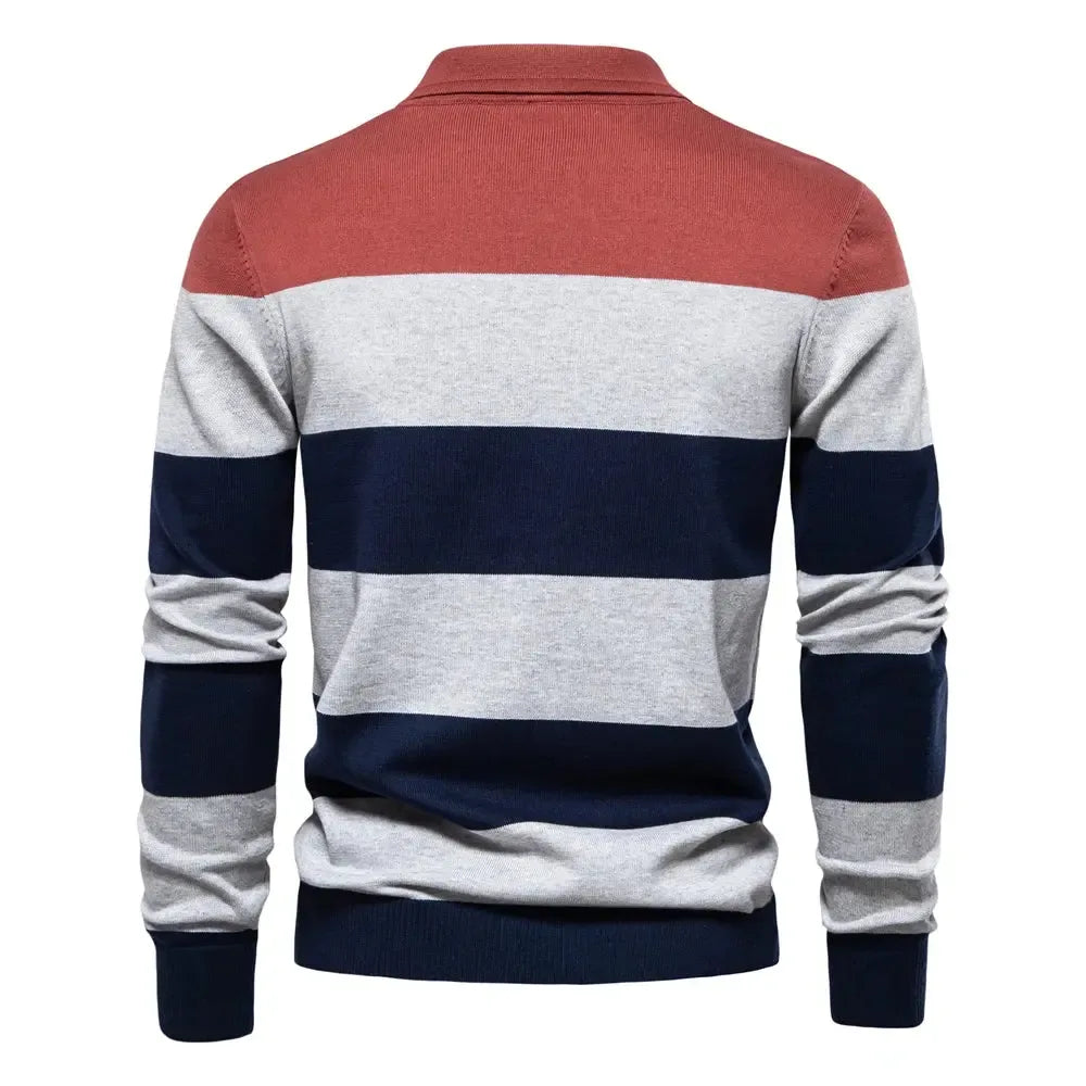 AIOPESON Men's Strip Cotton Sweaters - ShopHub