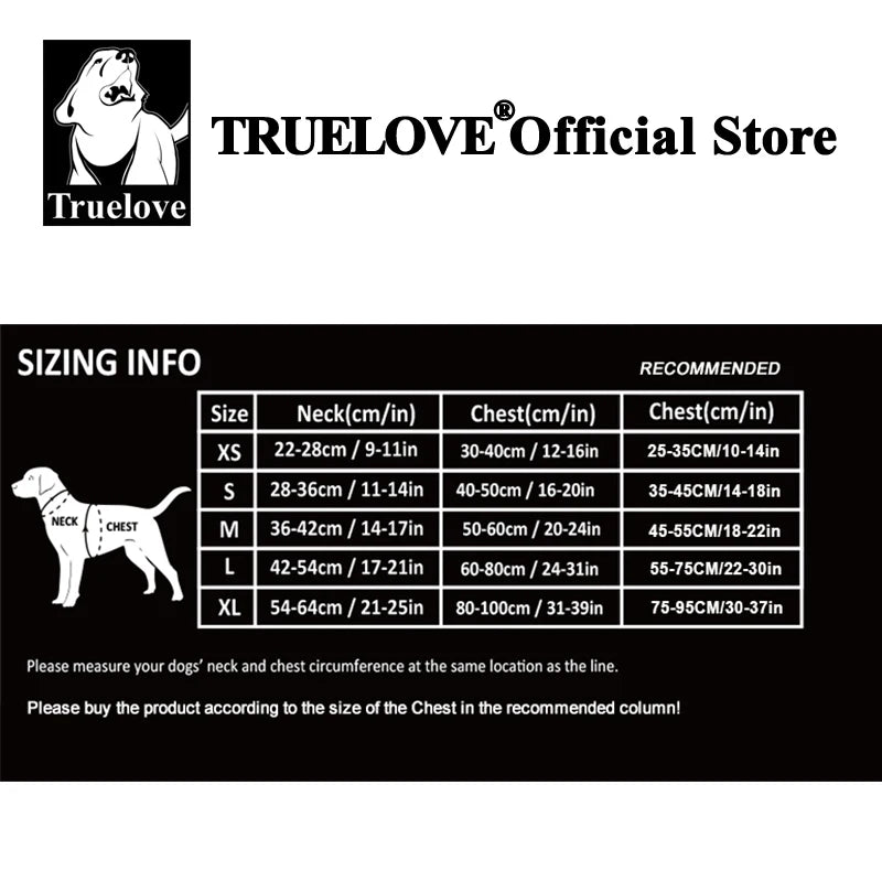 Truelove Double H Harness Neoprene Padding Durable Strong Reflective Gow in the Dark Aluminum Alloy Fitting Light Weight TLH6571