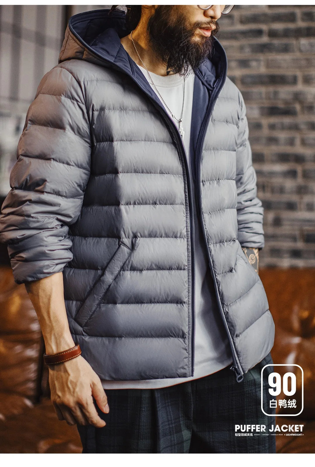 Maden Winter Men's Hooded Down Jacket