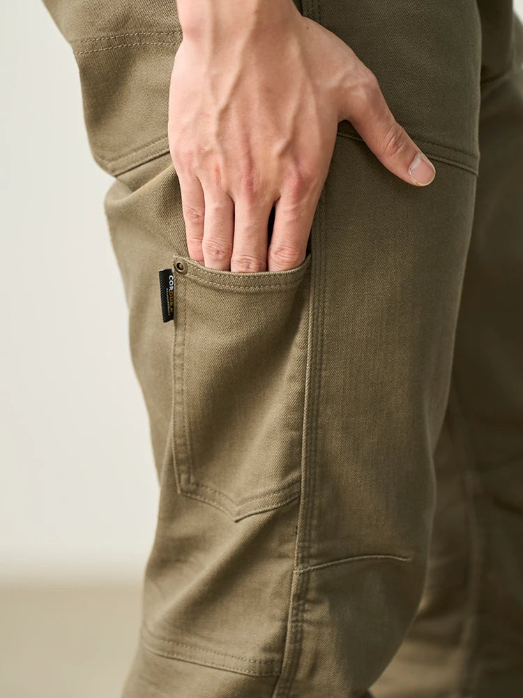 SIMWOOD 2026 Spring New Draping Motorcycle Riding Jeans Men 10oz Fashion Denim Trousers
