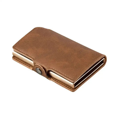 Split Leather Mens Slim Card Holder Wallet with Money Clip RFID Blocking Pop Up Credit Cardholder Minimalist Wallets for Men