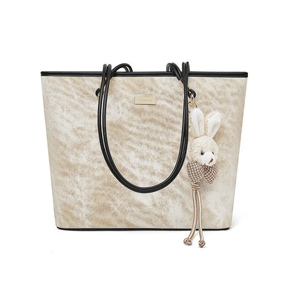 FOXER Designer Women's Tote Bag High Quality PVC Leather Female Handbag Trendy Casual Commuter Shoulder Bag with Pendant