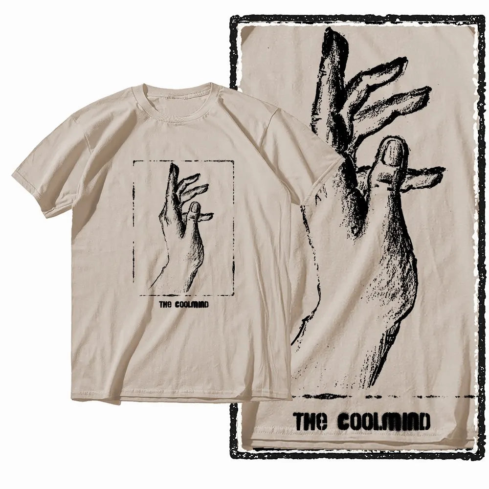 G19 Beige Cotton Men's o-neck COOLMIND  Graphic T-shirt |  Streetwear Big Size Cool men's Tee Tshirt