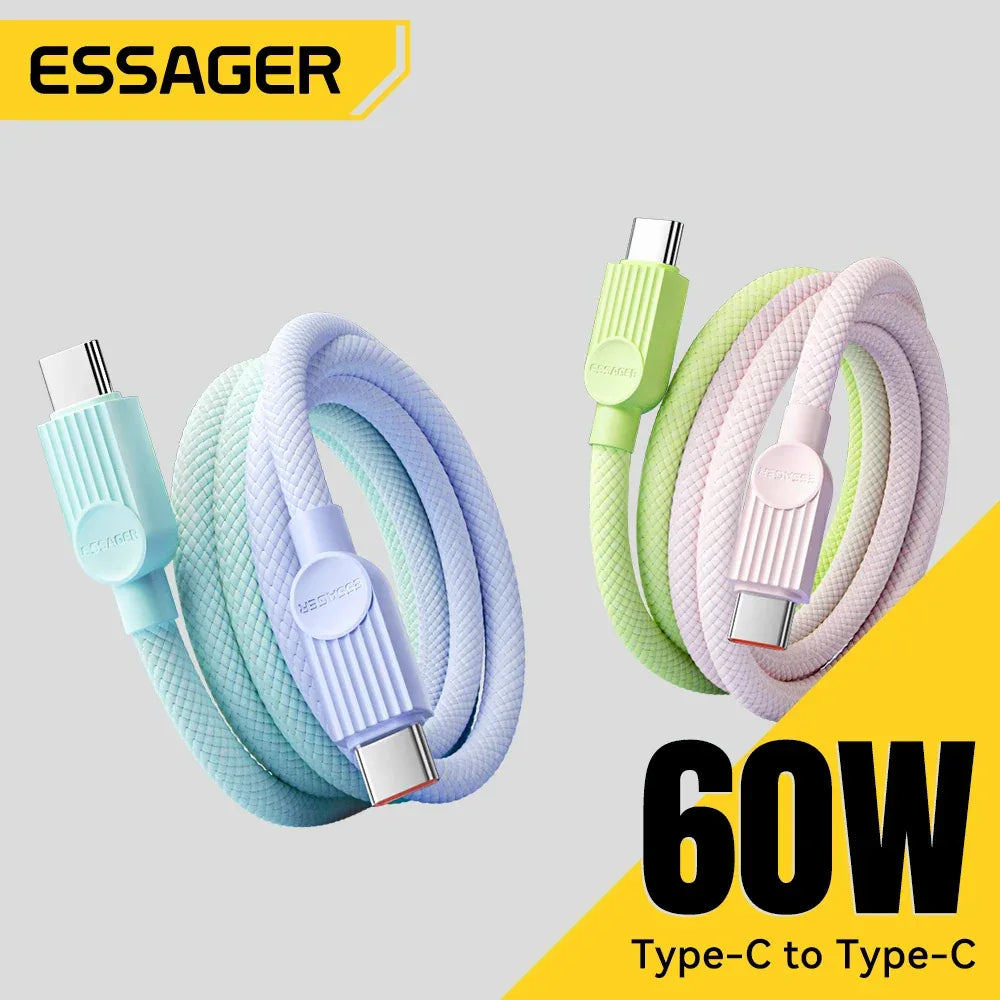 USB C Colour Cable for iPhone 16 15 14 Xiaomi, Huawei, Macbook, iPad - ShopHub